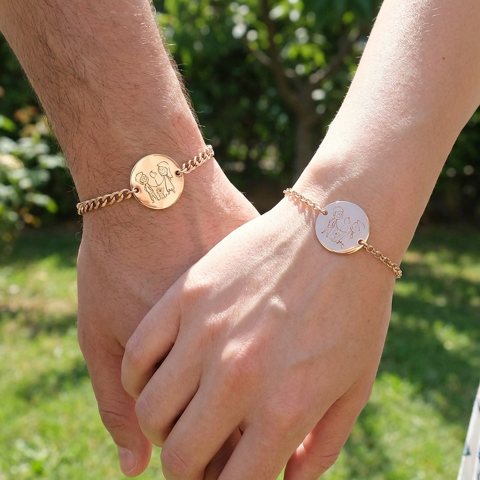 Miniatura: Bracciale tondo con incisione in Argento 925