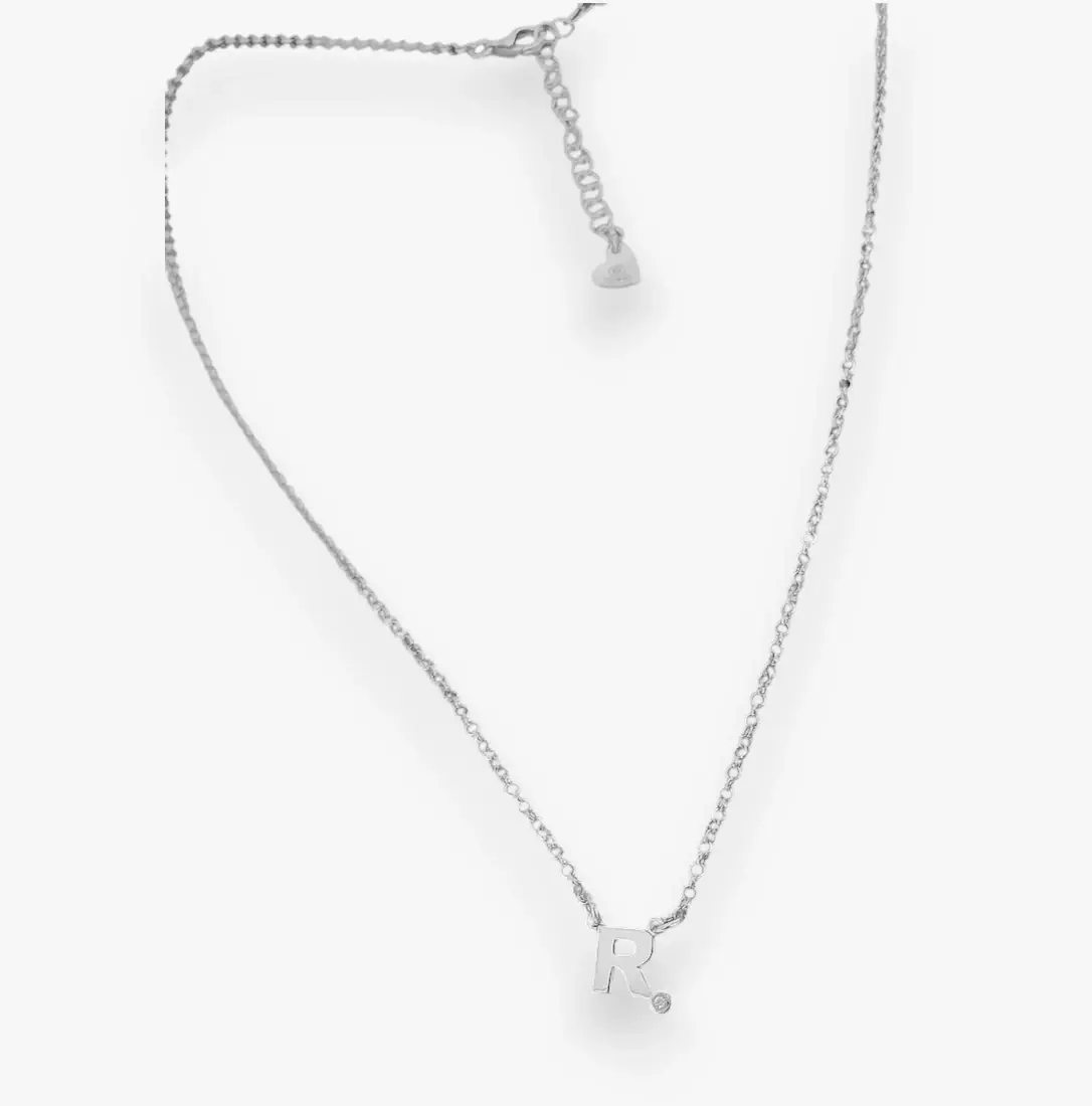 "Customizable" Necklace in 925 Sterling Silver with initial and Swarovski