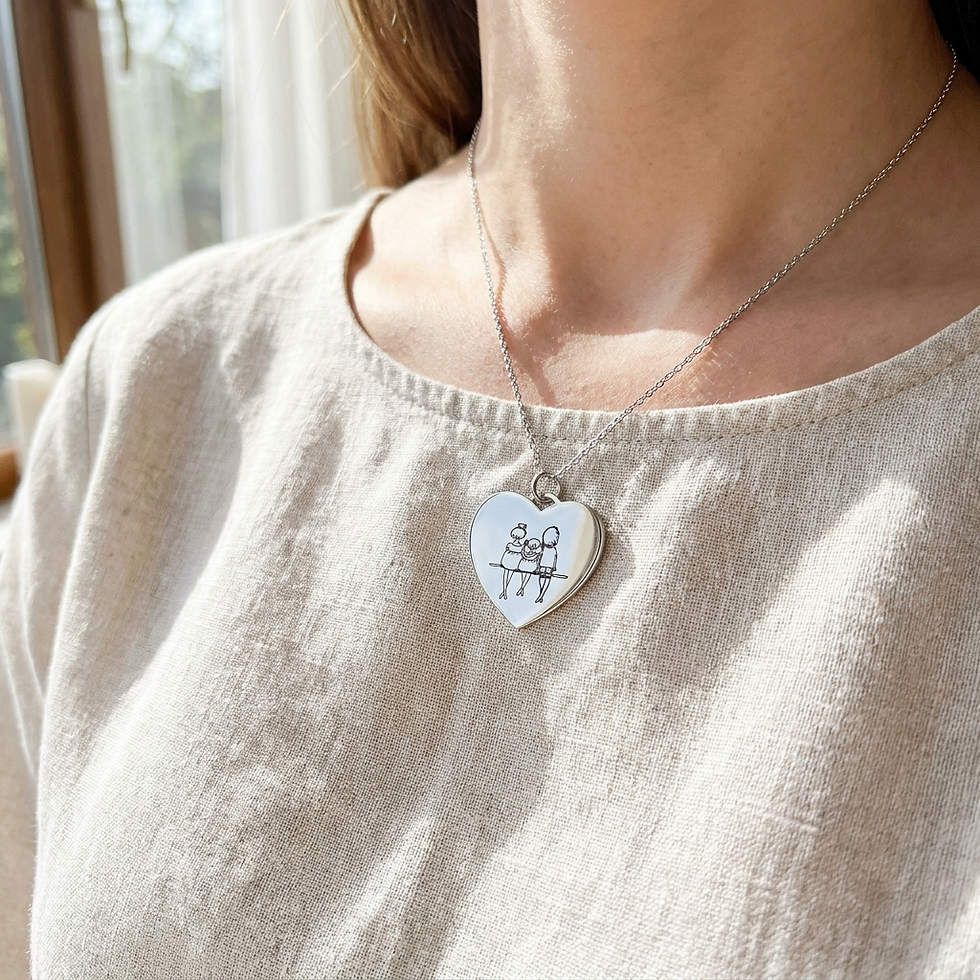 Miniature : Collier avec Médaille Coeur Fantasy avec Gravure "Personnalisable"