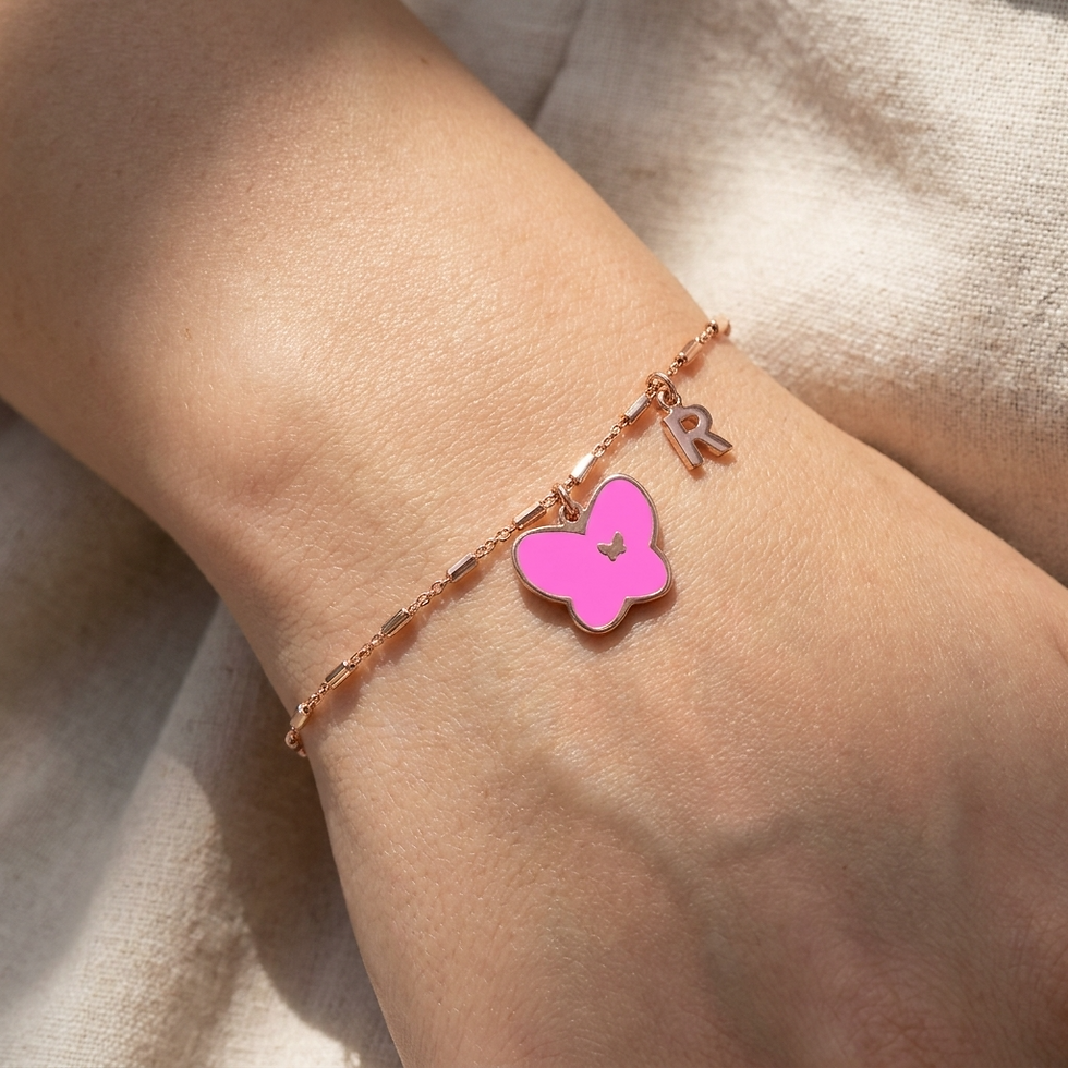Miniatura: Bracciale Farfalla Smaltata Personalizzabile in Argento 925