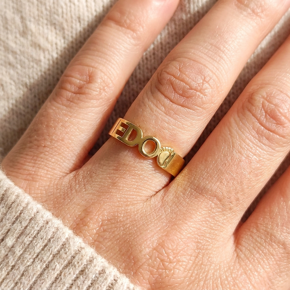 Thumbnail: Name and Symbol or Date Band in Silver 925 Customizable