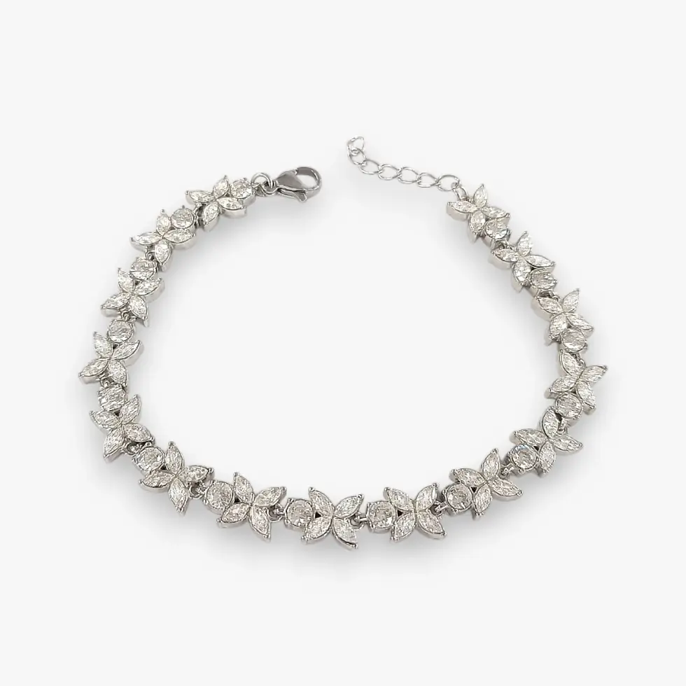 Thumbnail: Women's Steel Butterfly Tennis Bracelet – Customizable