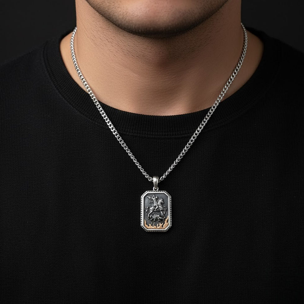 Thumbnail: St. George and the Dragon Pendant Necklace