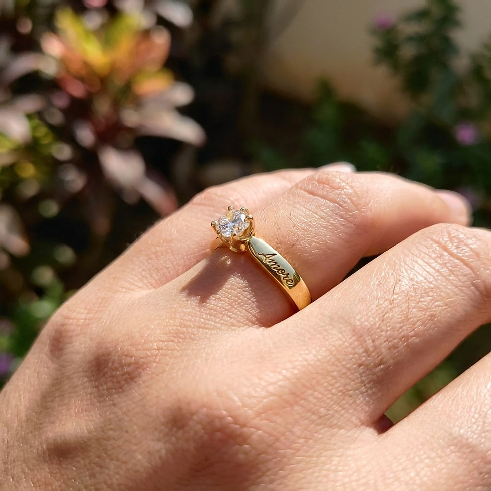 Thumbnail: My Starlet Solitaire Ring in 18 Kt Gold "Customizable"