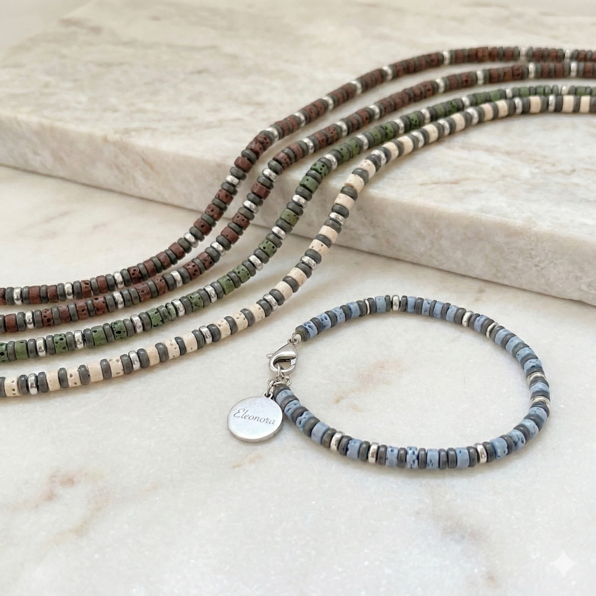 Bracciale Uomo Aura con Pietra Lavica