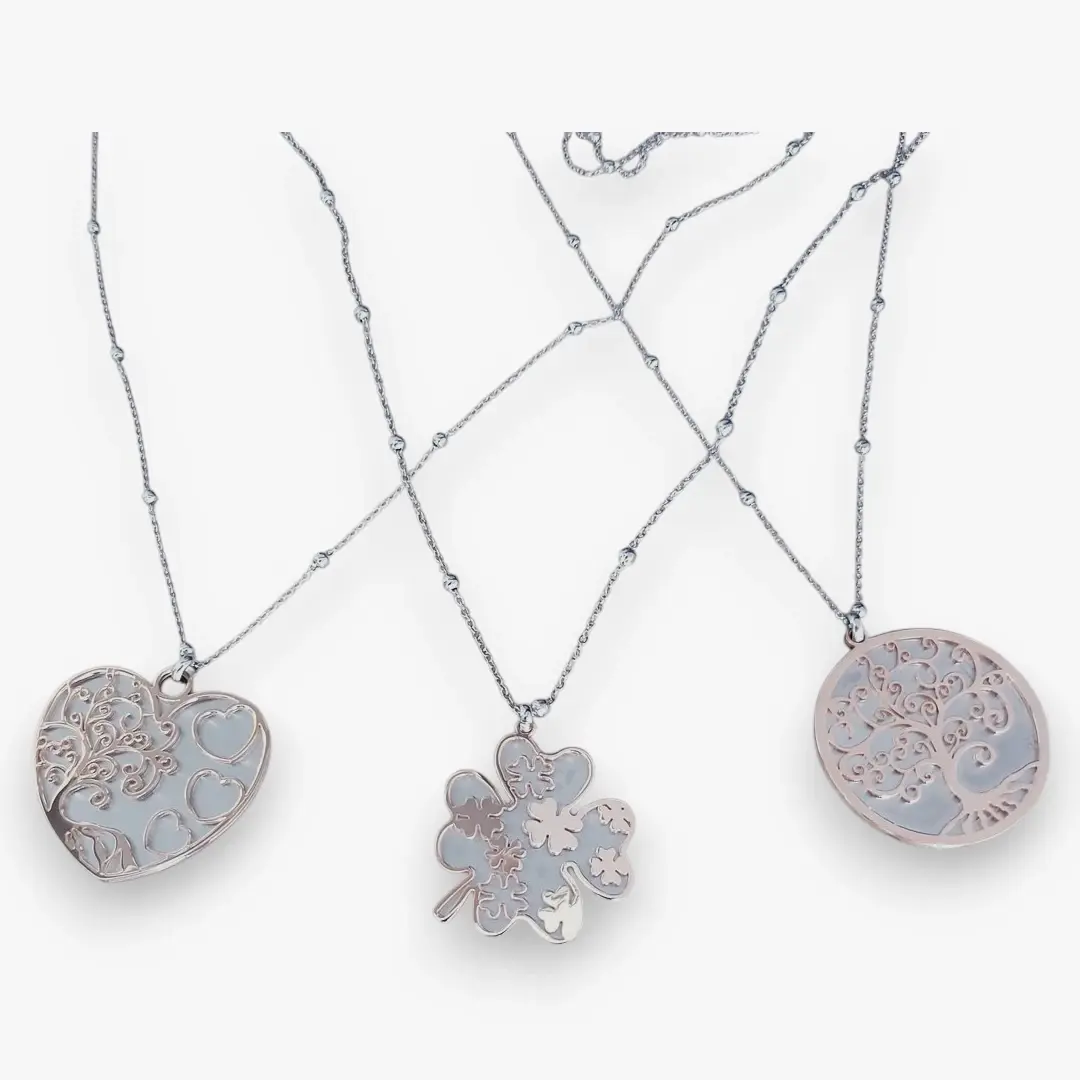 Collana con Incisione sul retro in Acciaio