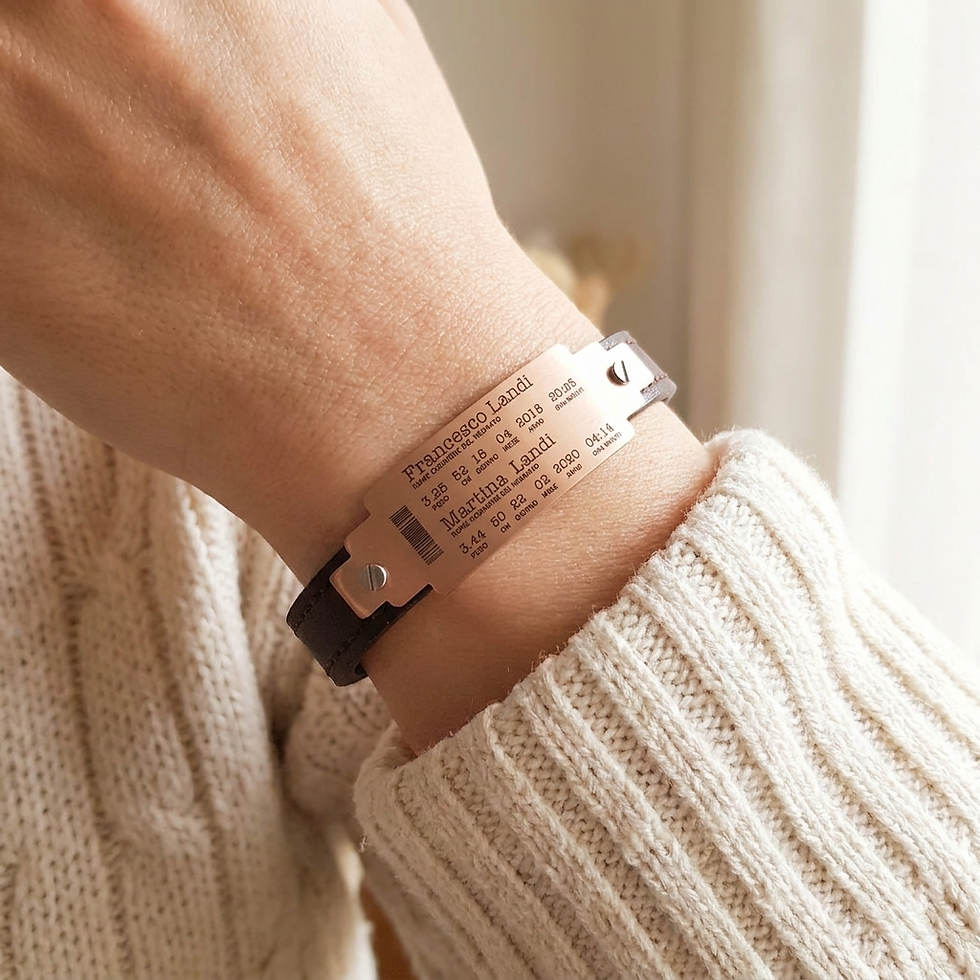 Miniatura: Bracciale Nascita con Pelle Impunturata