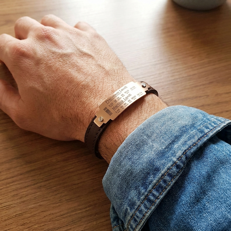 Miniatura: Bracciale Nascita con Pelle Impunturata