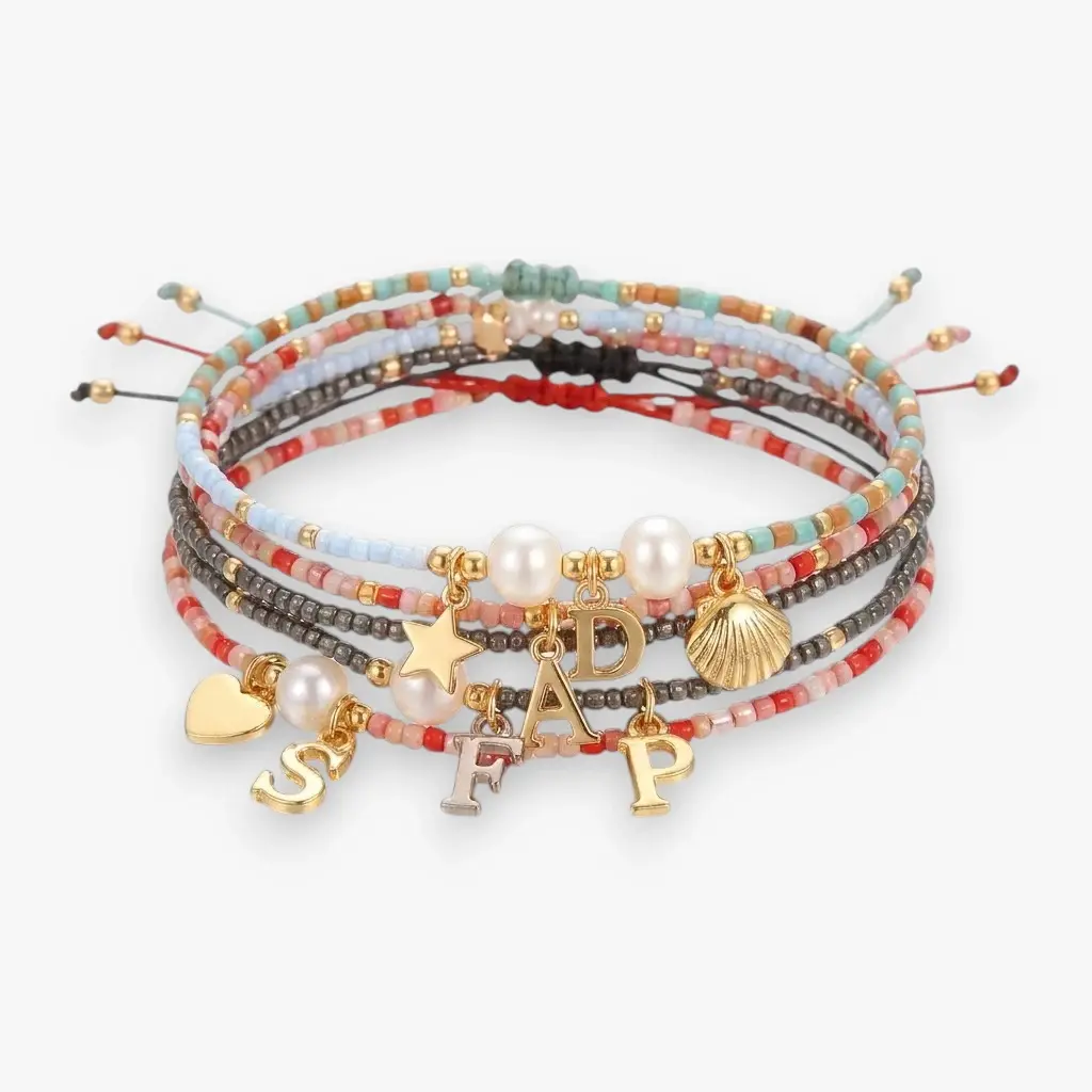 Bracelet perles Mikonos avec pierres naturelles "Personnalisable"