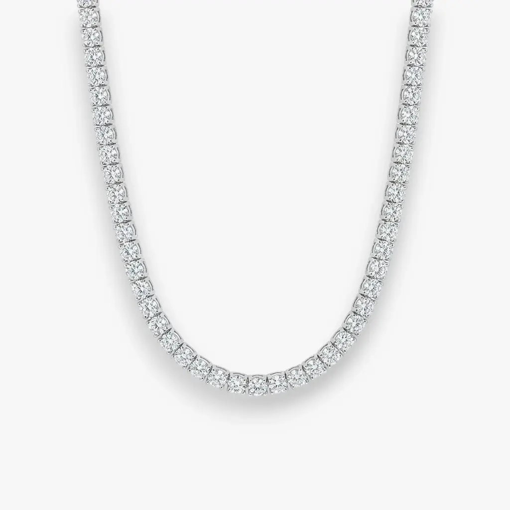 Collana Luxury Tennis 3 mm con Zirconi Bianchi in Argento 925