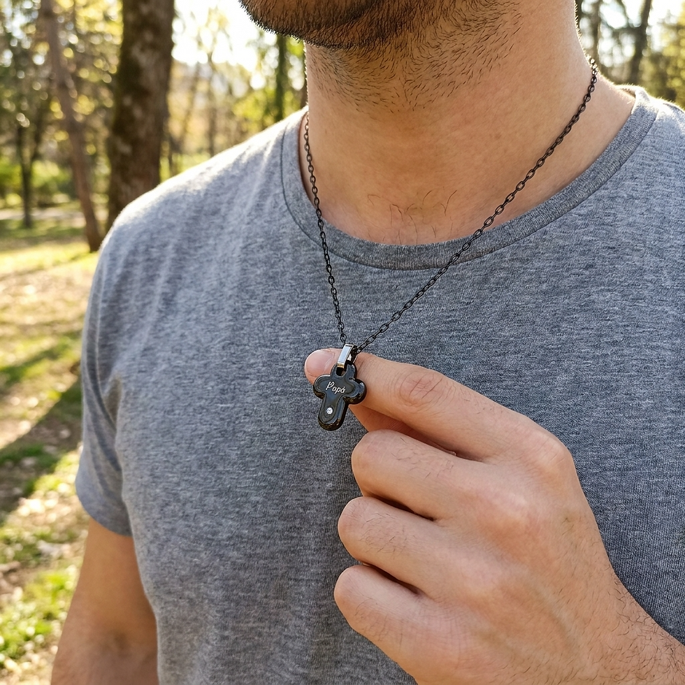 Miniatura: Collana mini Croce Uomo Classic con Zircone