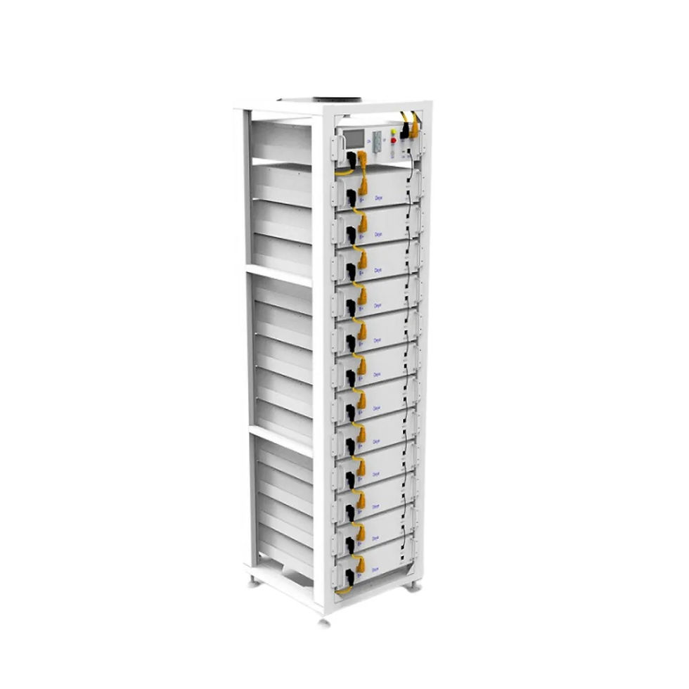 61.44kWh Deye high voltage battery set in a white 3U rack