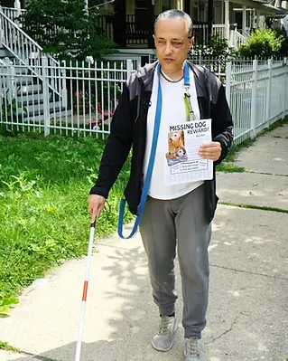 Angel Santiago Walks 7 Miles Daily to Find his Stolen Service Dog