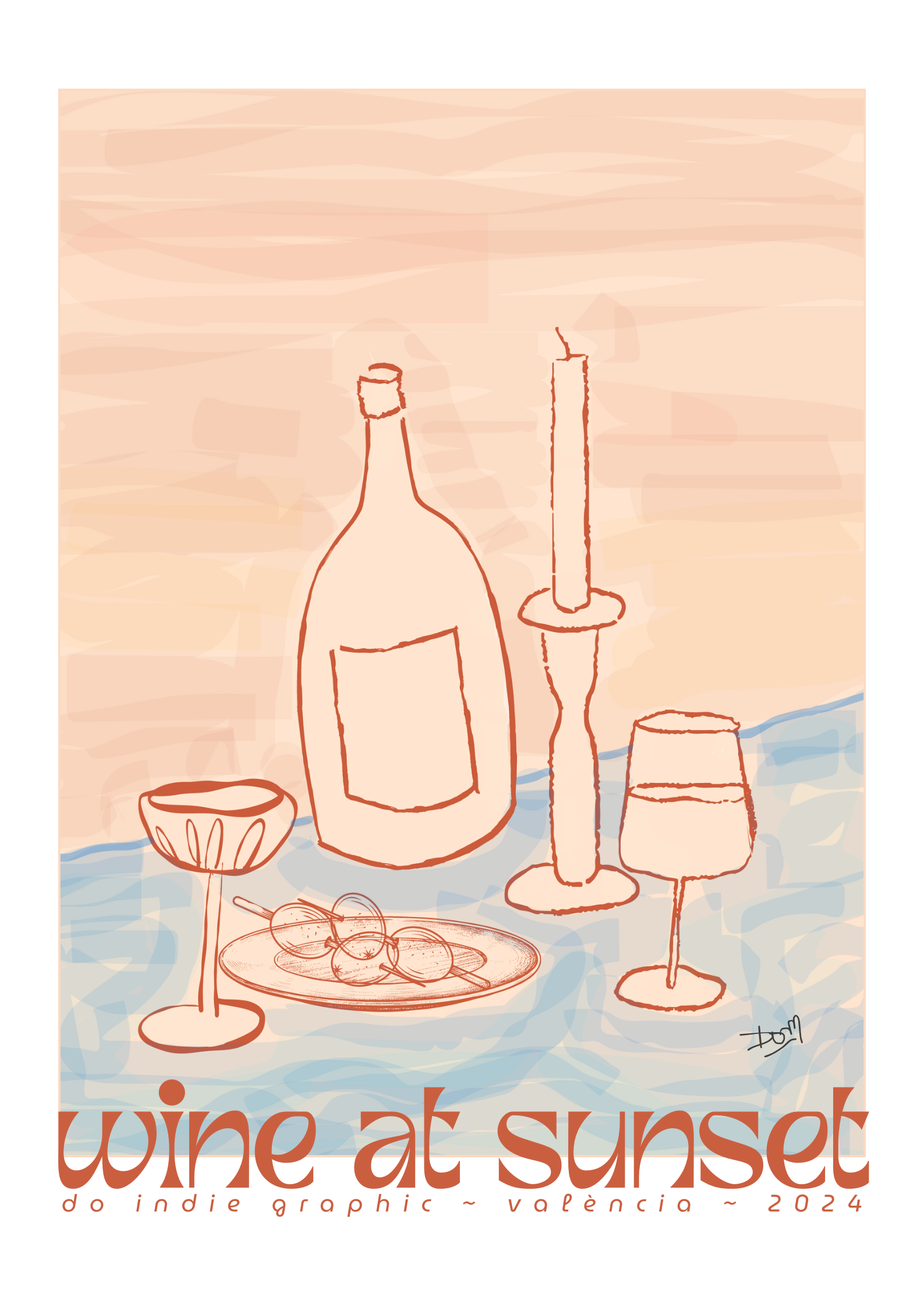 Wine at Sunset- Poster DIG