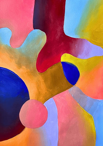 Vibrant Feminine Abstract Faces on Paper Acrylic Paint for Modern Spaces Boutique Hotel Decoration by Kelly Becker