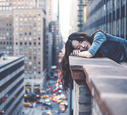 Tired city girl