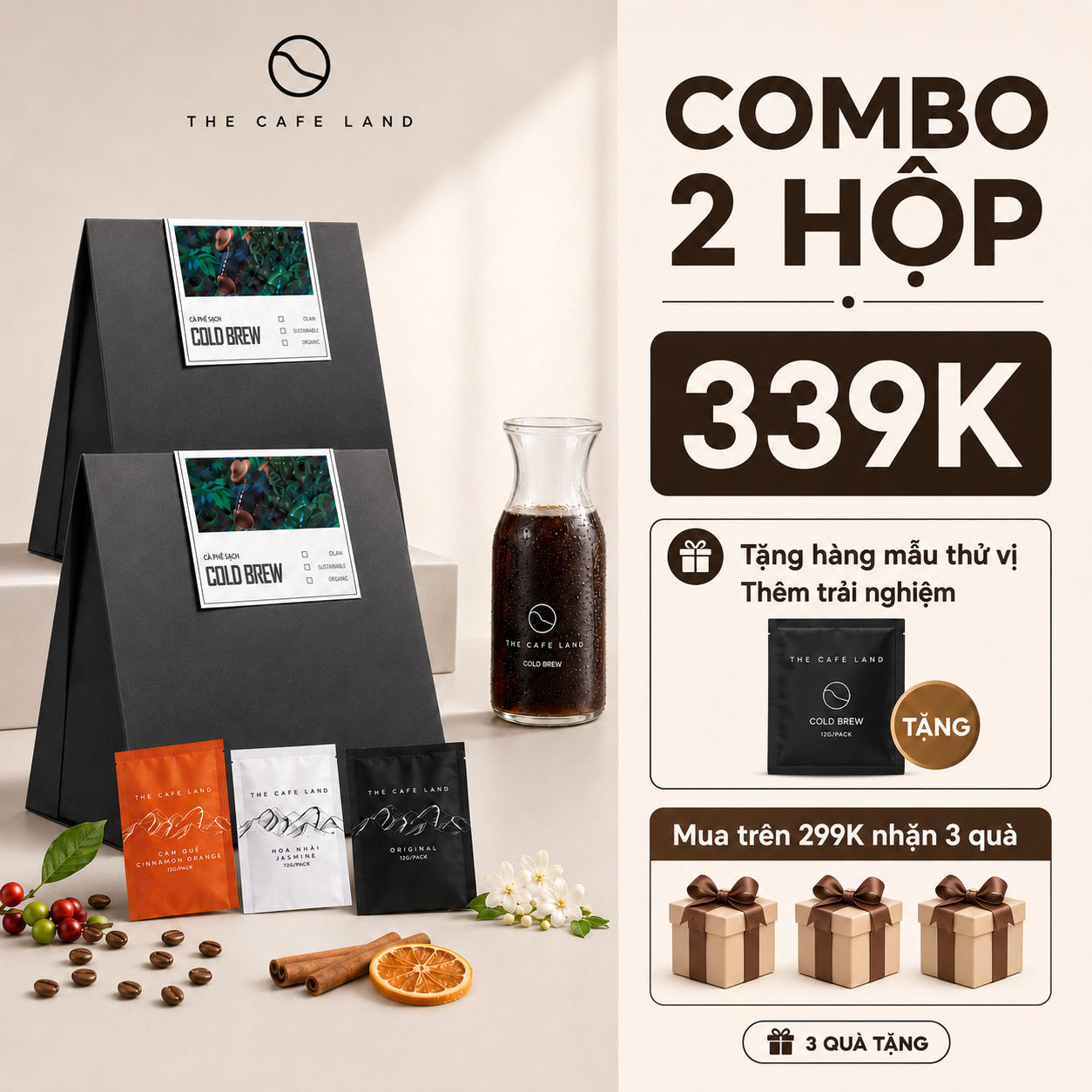 COMBO 2 Hộp Cà Phê Hoa Quả - Coldbrew Coffee Ủ Lạnh Túi Lọc -Đạt chuẩn xuất khẩu