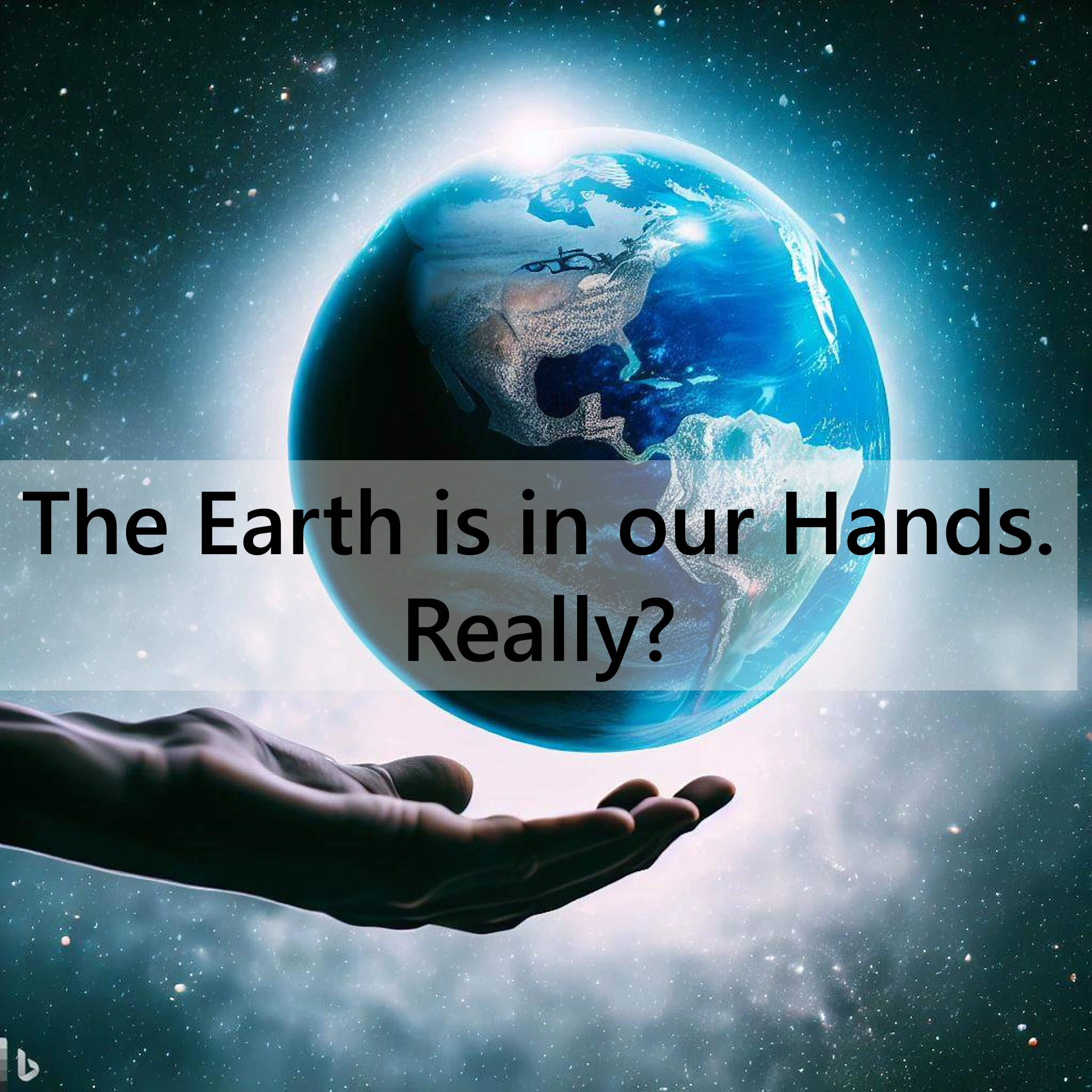 Is the Earth in our Hands? Eart hovering over a hand
