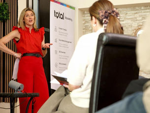 Liz delivering a marketing workshop
