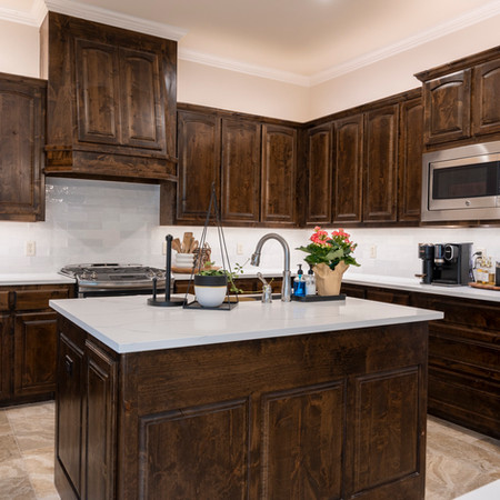 Traditional kitchen remodel in brown and white tones
