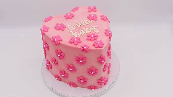 Flower Heart Cake