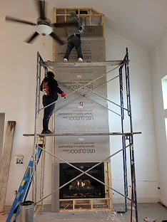 Gas Fireplace With Stone Prep