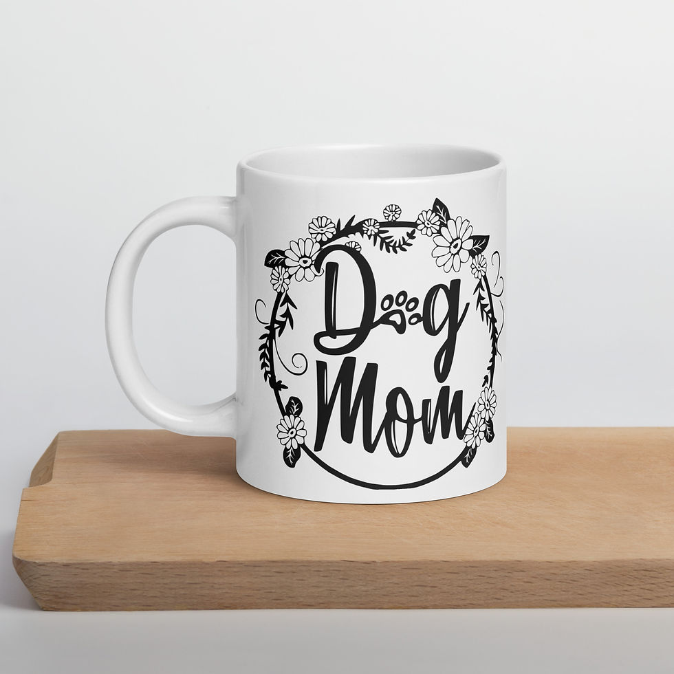 Thumbnail: Dog Mom White glossy mug