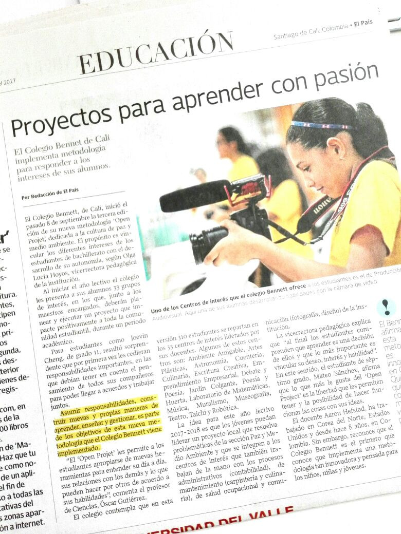 Nuestro Open Project en el diario El País