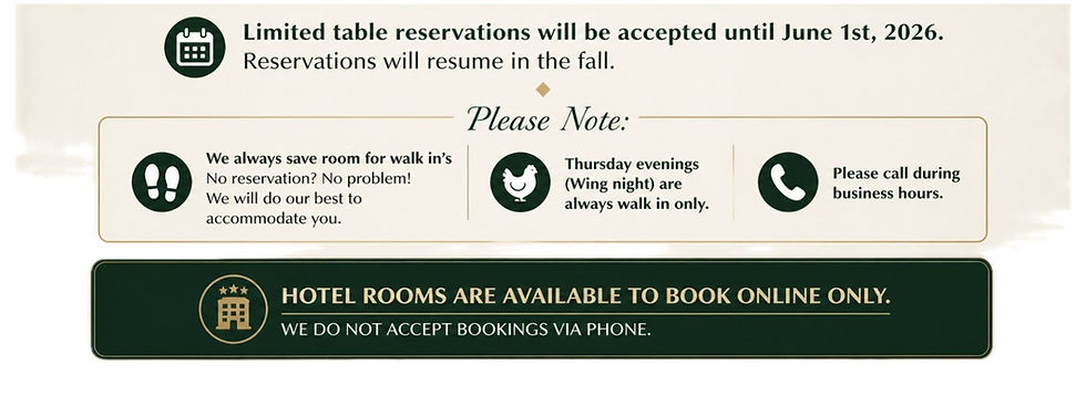 Limited table reservations will be accepted until June 1st 2026. Reservations will resume 