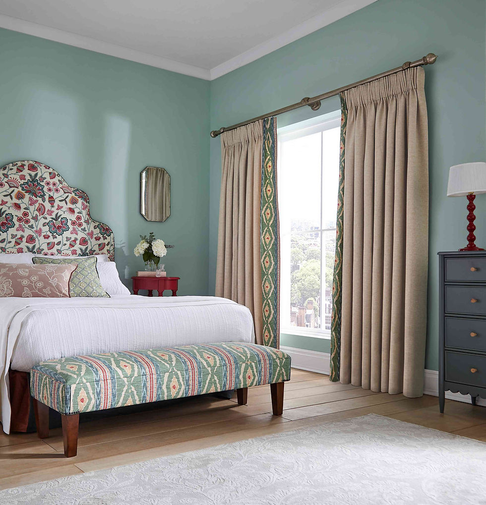 Museum Bedroom with straight curtains