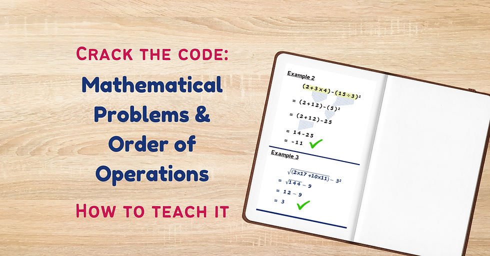 Mathematical Problems and Order of Operations How to teach it title image