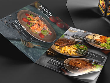 Beautifully printed food menus with vibrant colors and clear text, perfect for restaurants and cafes.