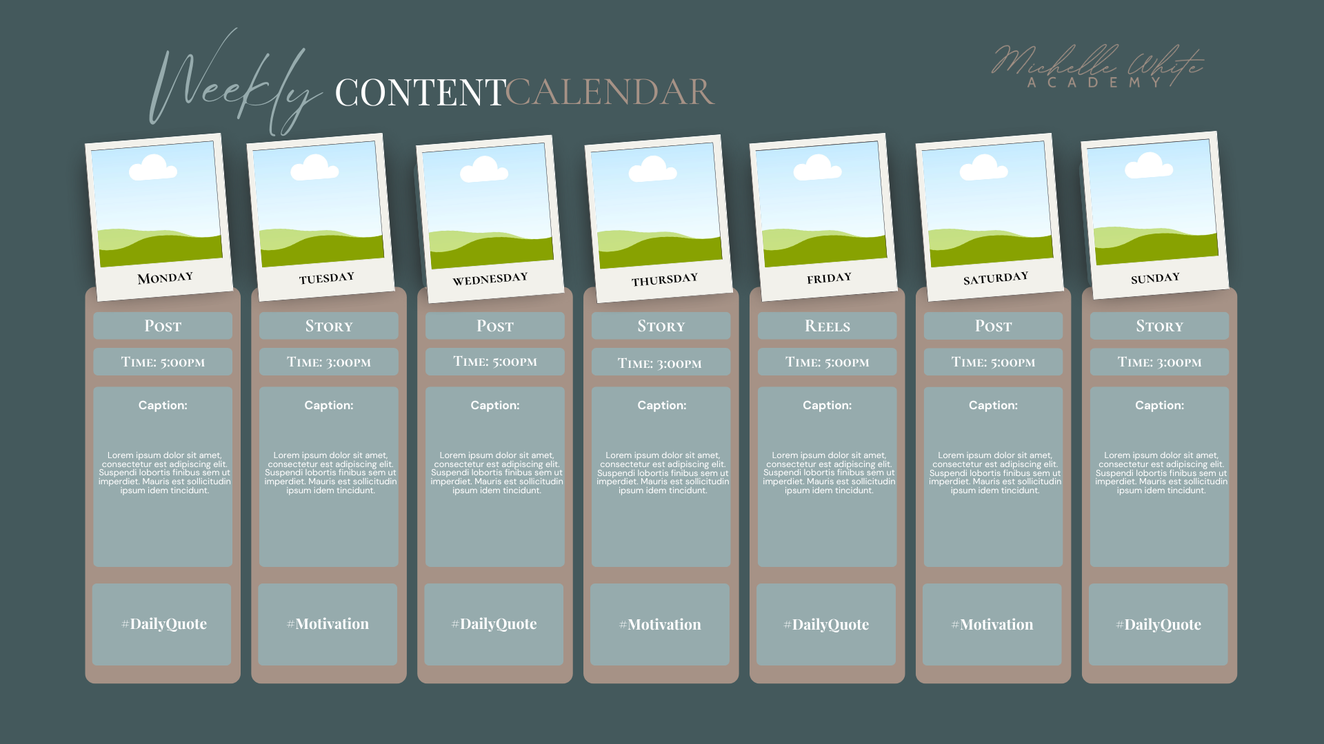 Customisable Template /Weekly Content Planner