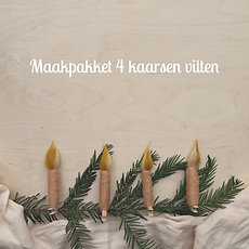 Maakpakket 4 kaarsjes vilten, roze