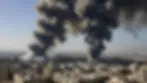Smoke rises after Israeli airstrikes in Beirut