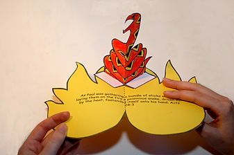 Timothy Joins Paul & snake in fire.