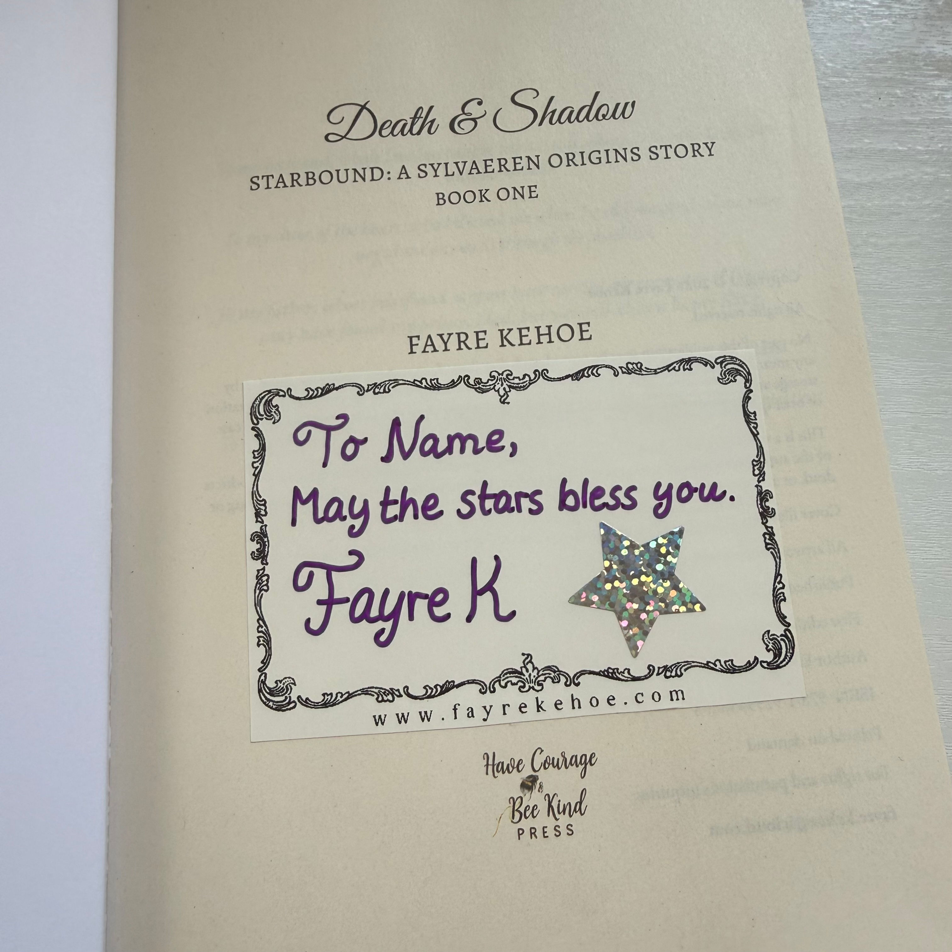 Signed Author Bookplate | Fayre Kehoe