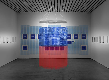 poster made from a photograph of a wall that has many poster fragments stuck on it. 