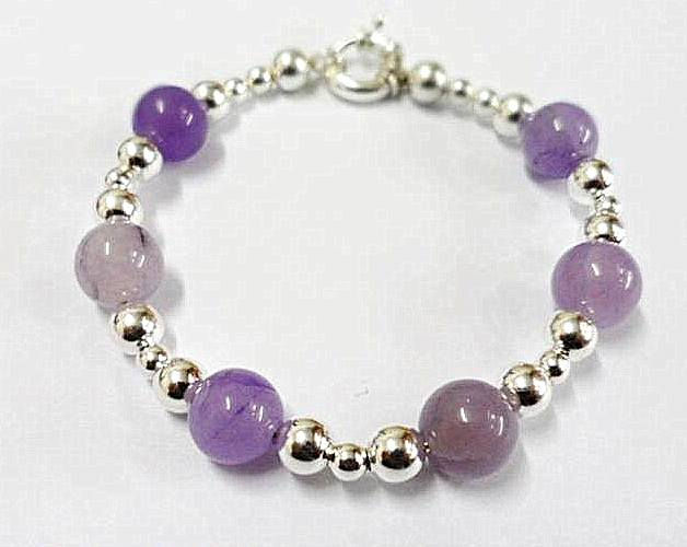 Thumbnail: Pulsera Bolitas plata y piedras