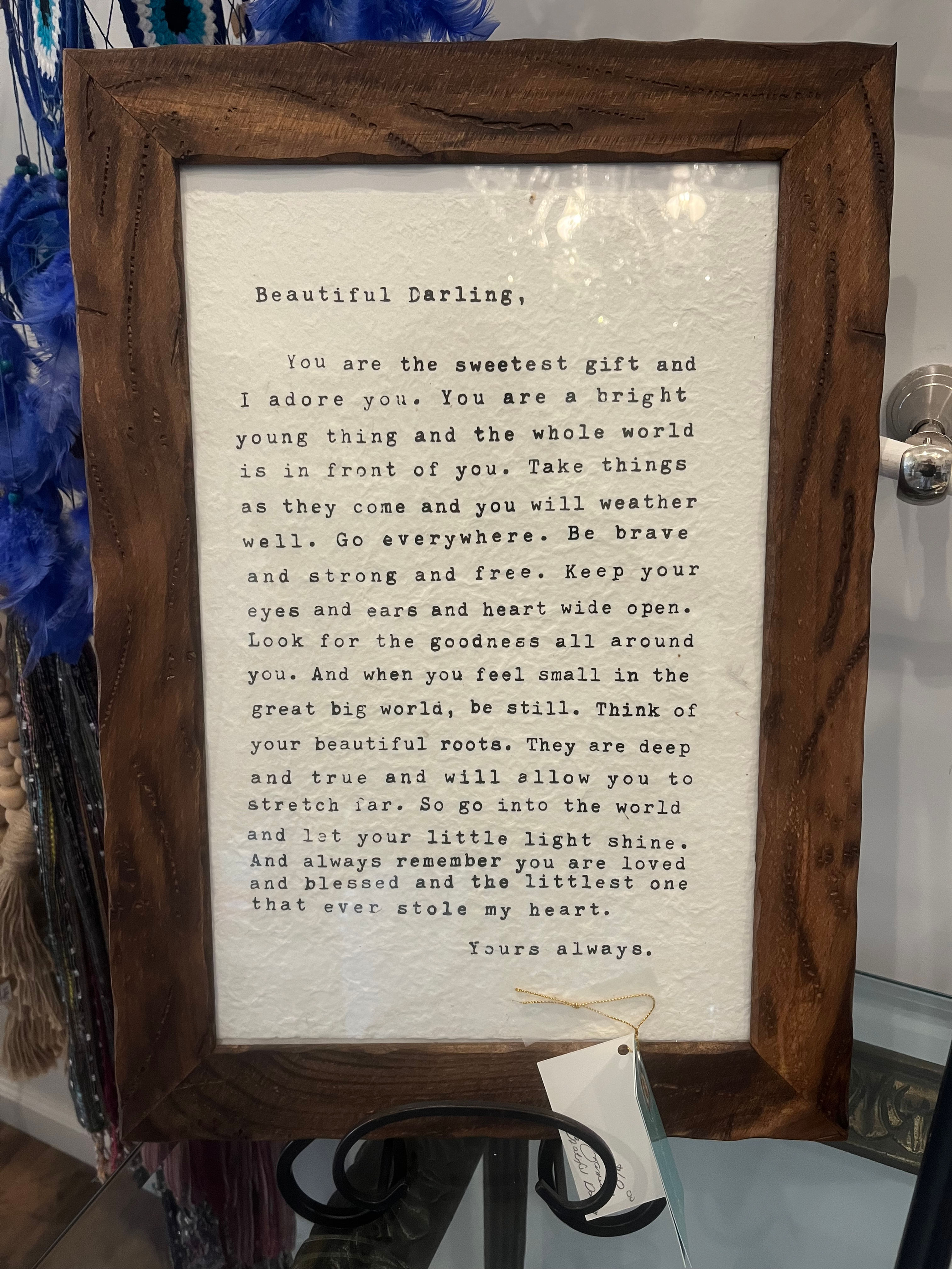 Framed "Beautiful Darling"