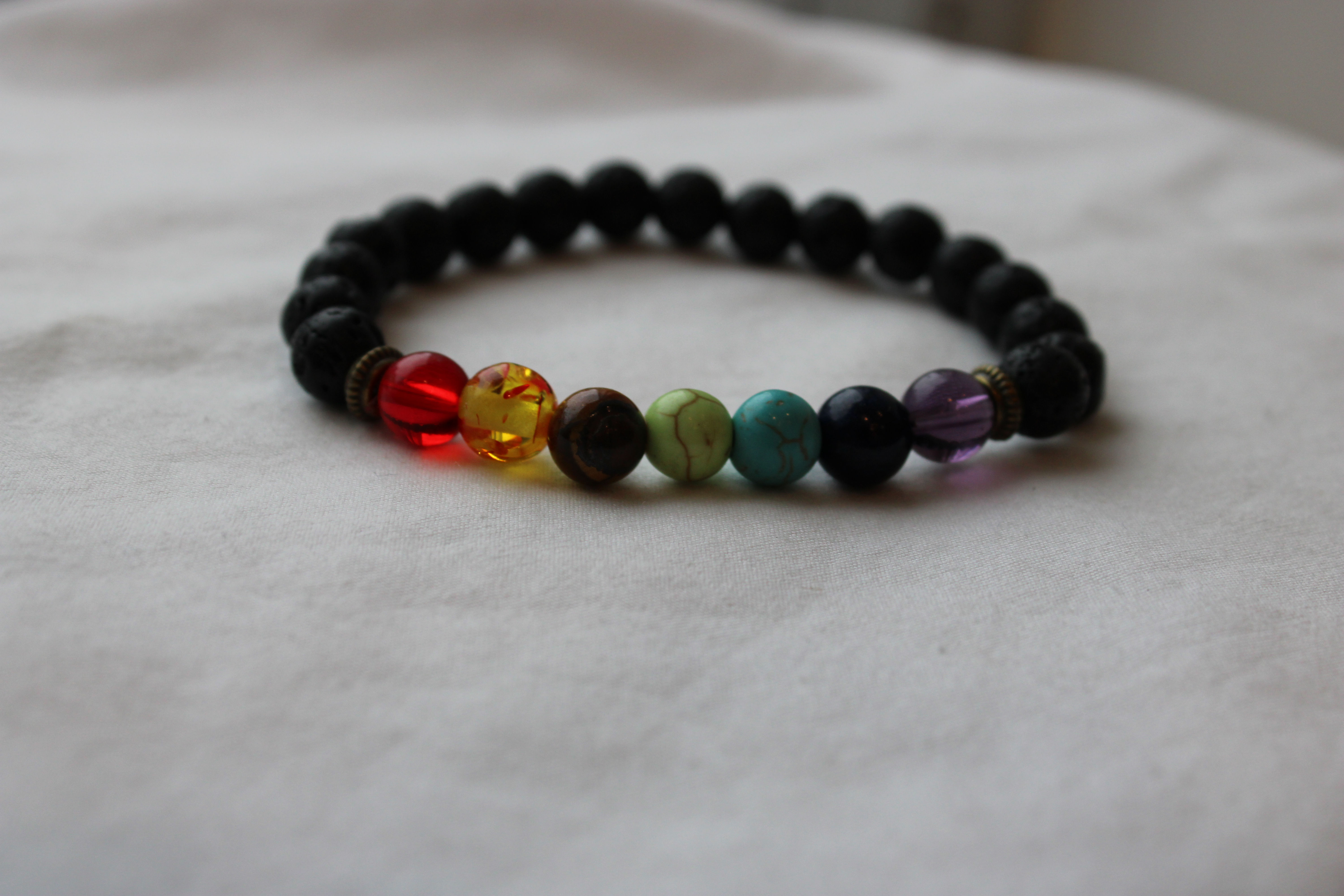 Chakra Lava Stone Bracelet