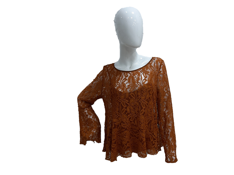 completo INDUIT pizzo Color terra bruciata + maglia velata