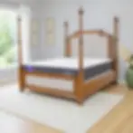 Full view of the VALORA Bedset frame with a mattress.