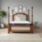 VALORA Bedset featuring a four-poster frame and a upholstered headboard and footboard insert.