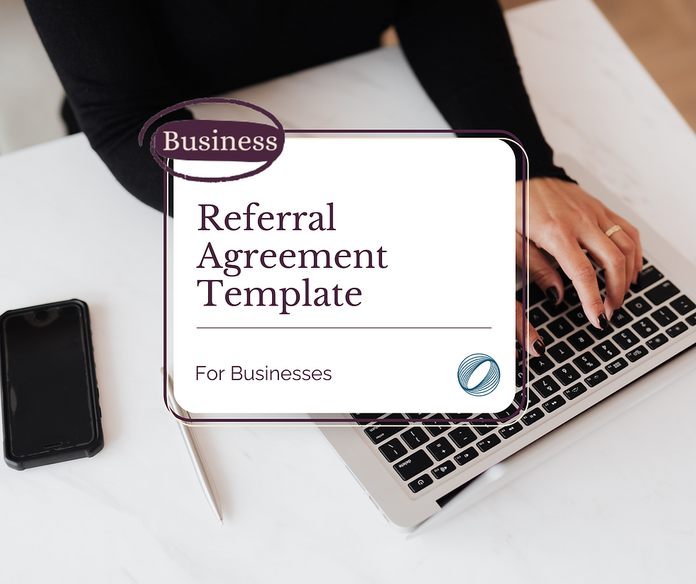 Referral Agreement Template Aubergine Legal Limi