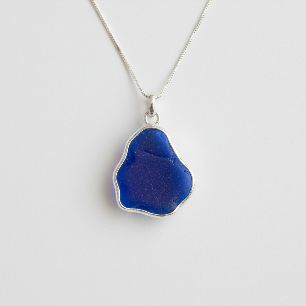 Cobalt Sea Glass Pendant