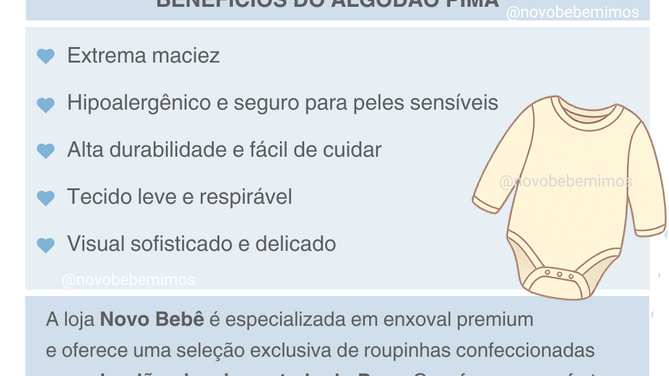 Onde Comprar Algodão Pima para Bebê no Brasil