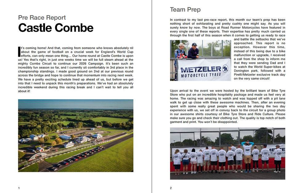 🏁 Roadrunner Motorcycles — Castle Combe 2026 Pre‑Race Sponsor Statement 