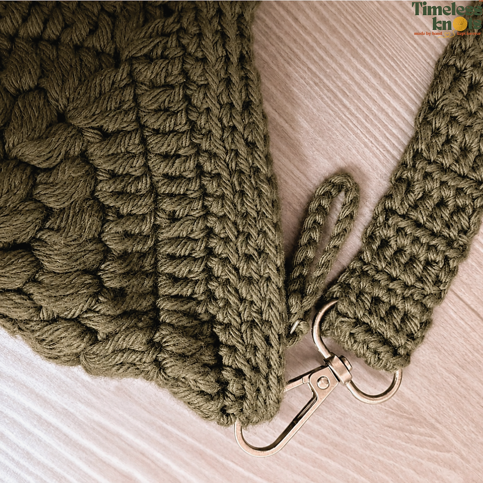 Thumbnail: Crochet Crescent Sling Bag – Olive