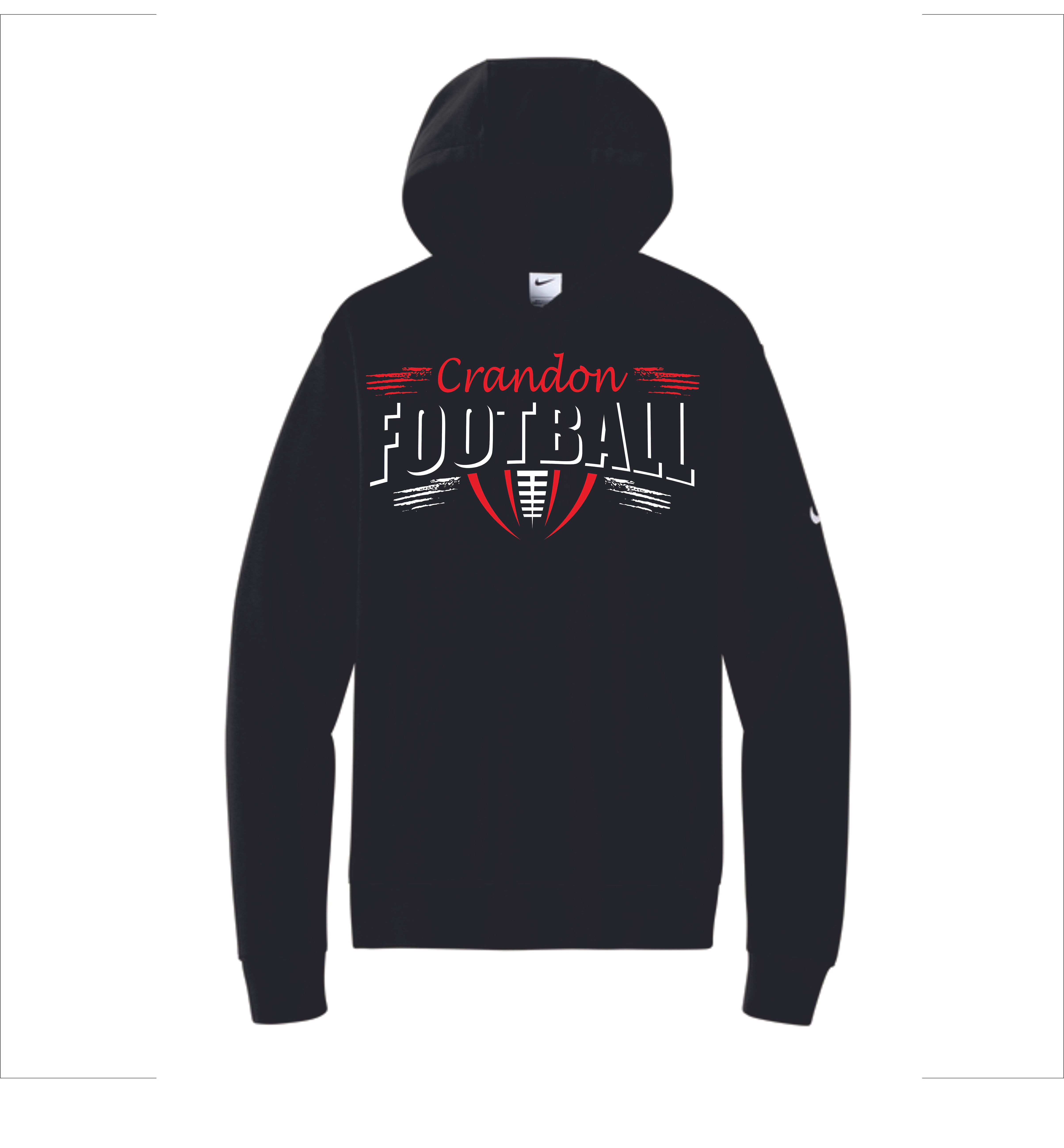 Crandon Football Nike Club Fleece Sleeve Swoosh Pullover Hoodie